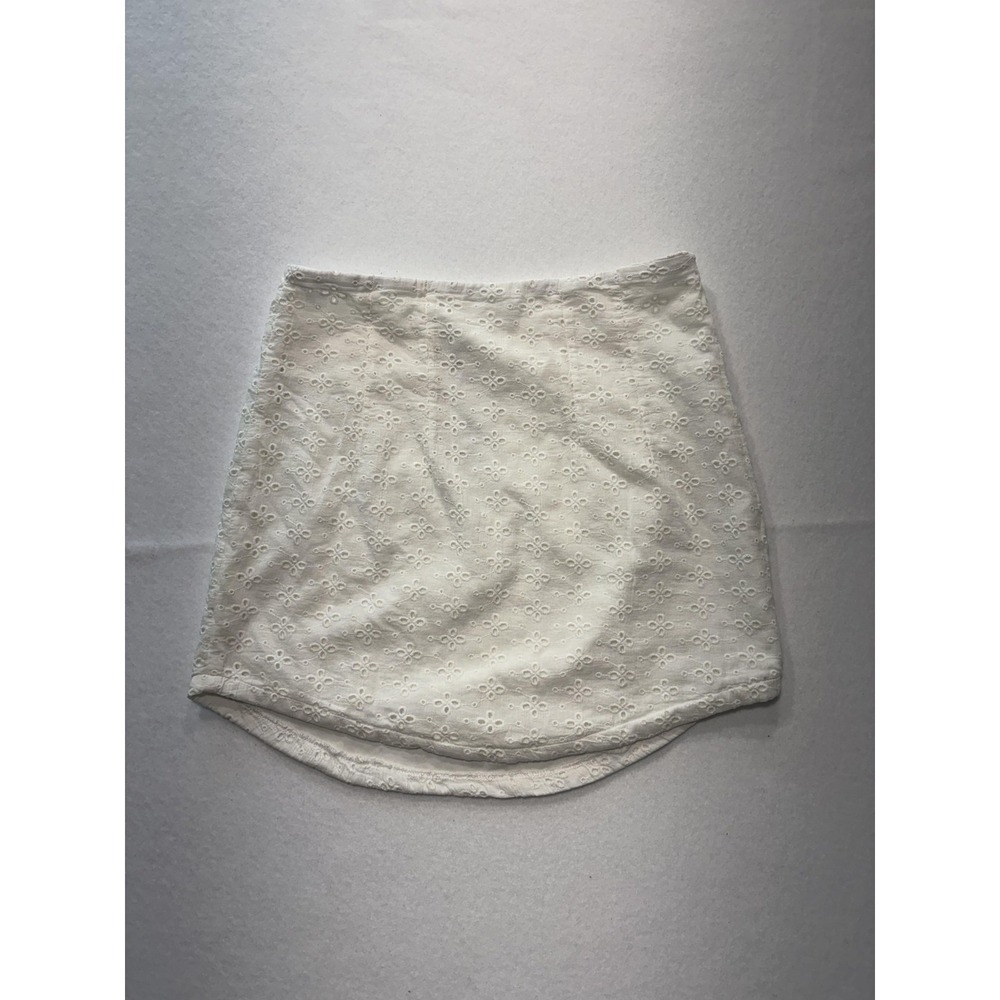 Sundays Skirt Womens XS White Clayton Eyelet Lace Floral Mini Lined Summer